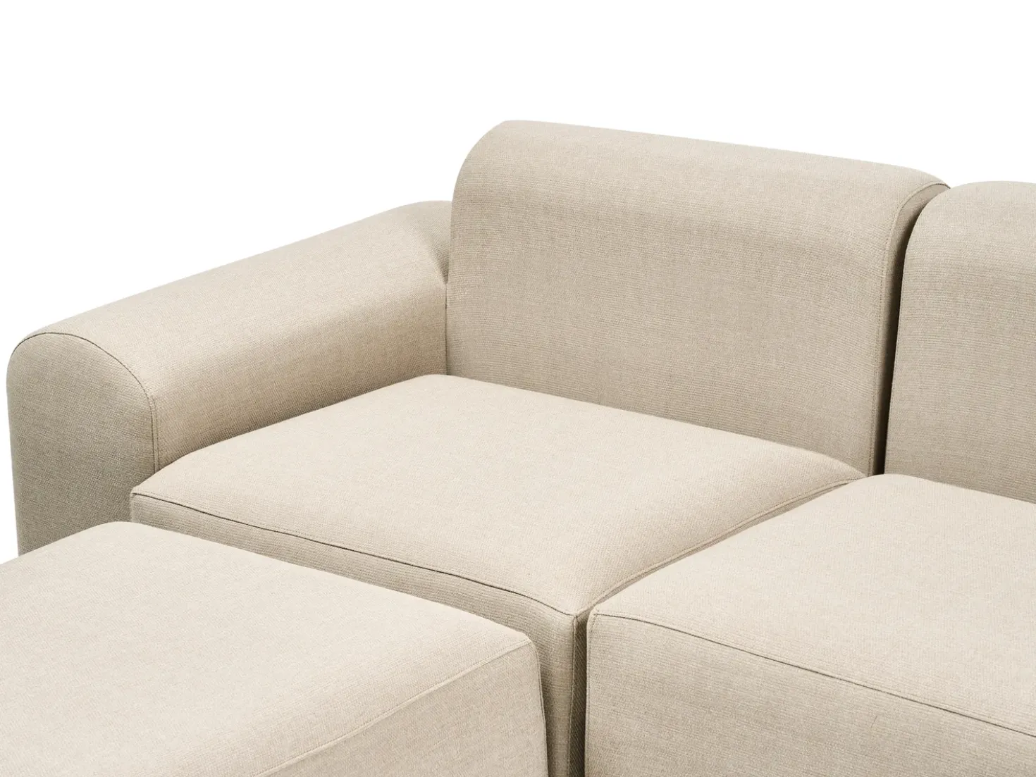 Divano da giardino con pouf 7 posti BATTIFOLLO Modulare Beige