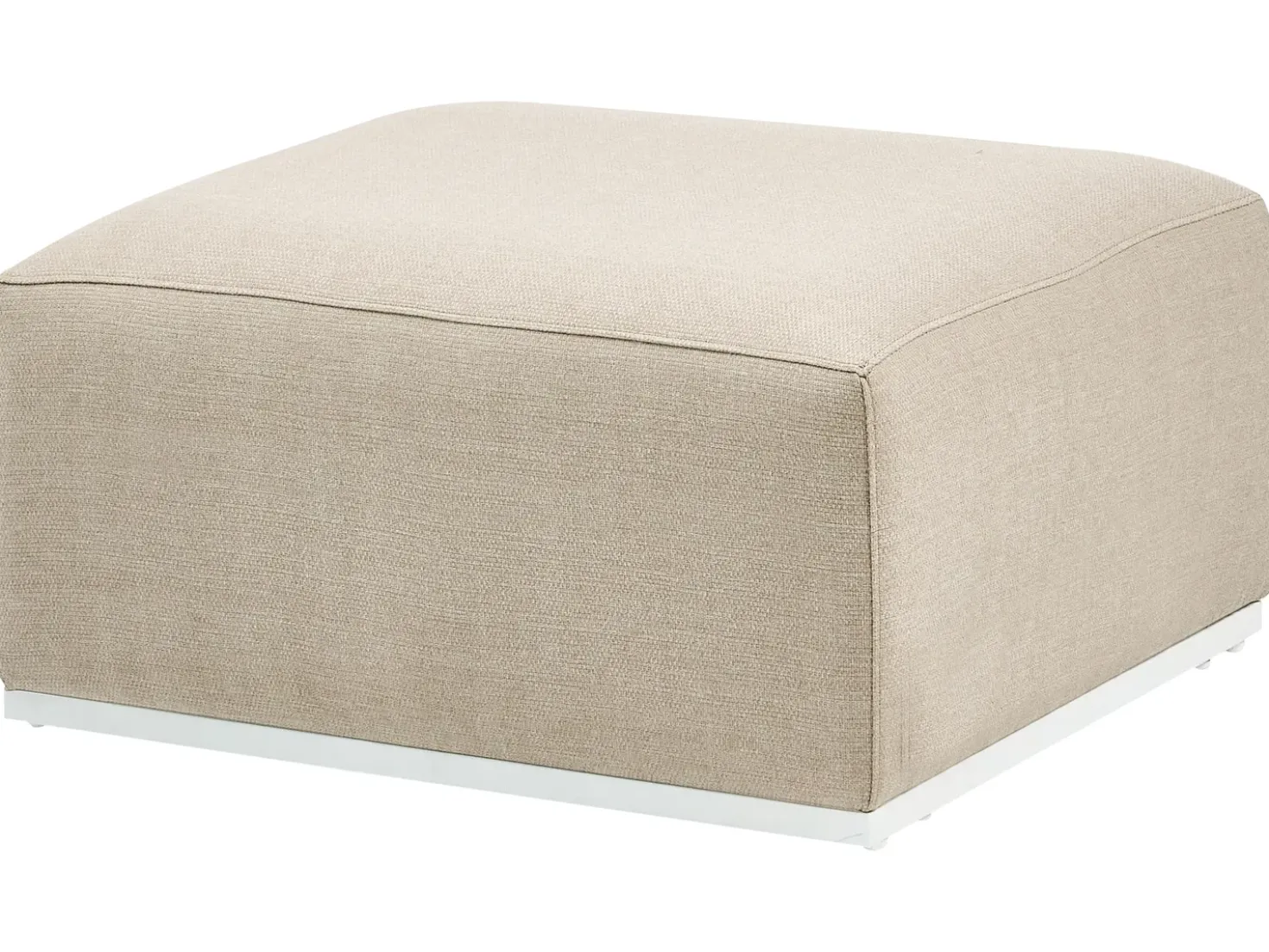 Divano da giardino con pouf 7 posti BATTIFOLLO Modulare Beige