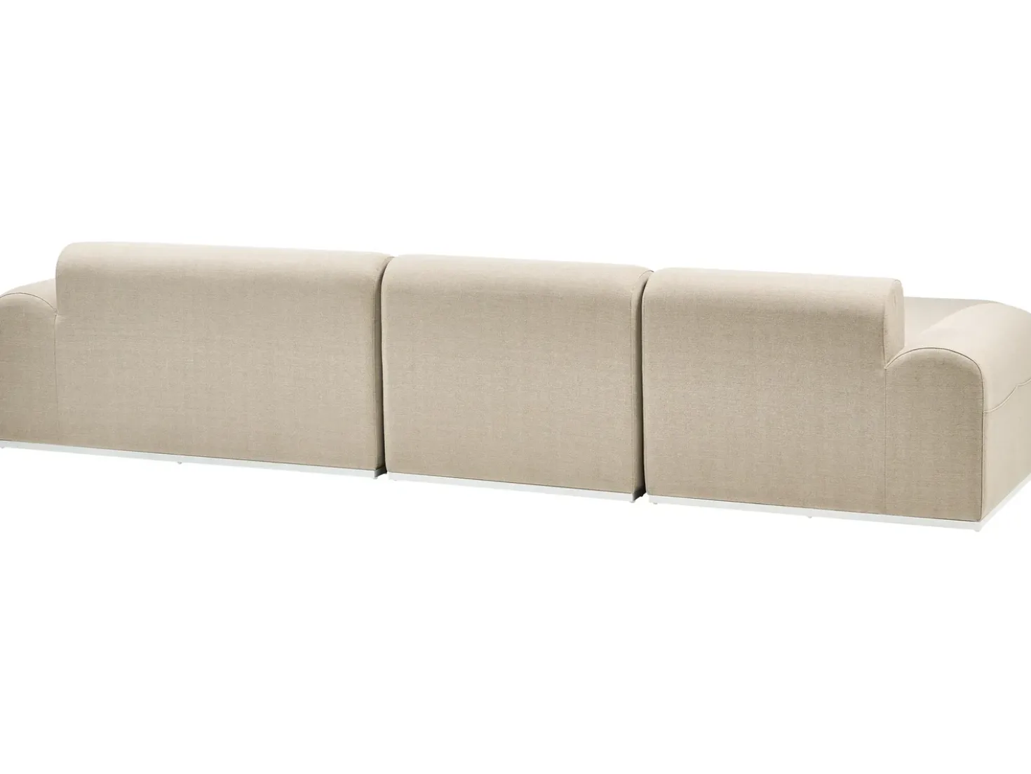 Divano da giardino con pouf 7 posti BATTIFOLLO Modulare Beige
