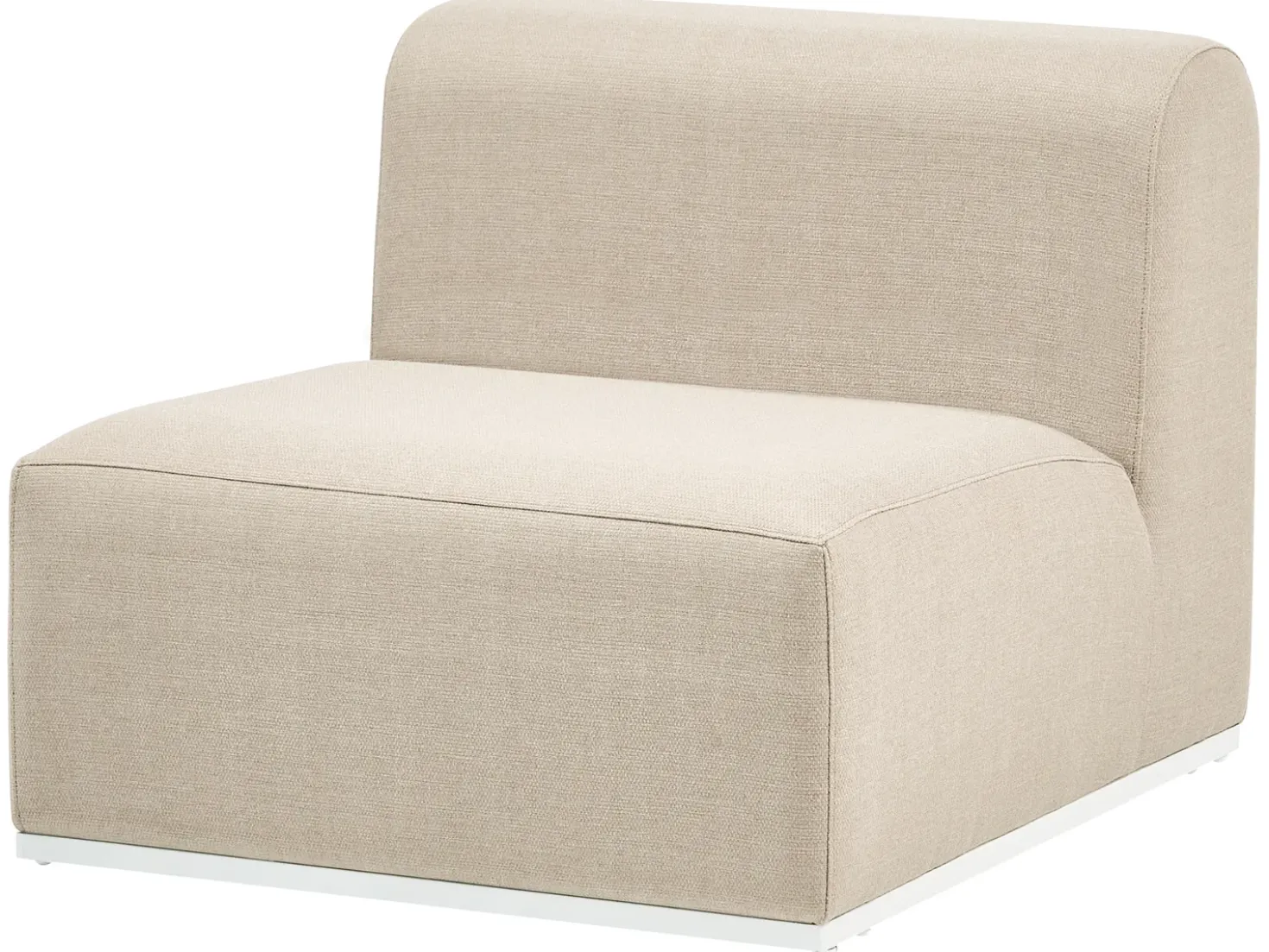 Divano da giardino con pouf 7 posti BATTIFOLLO Modulare Beige