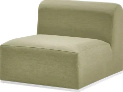 Divano da giardino con pouf 7 posti BATTIFOLLO Modulare Verde oliva