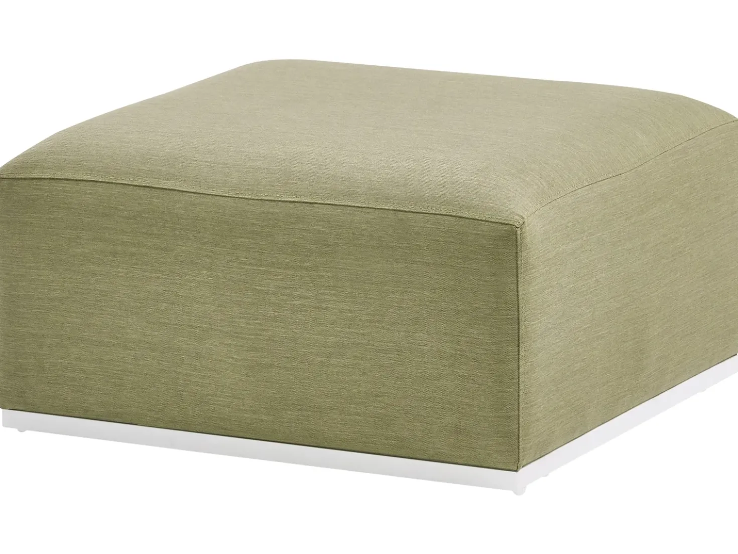 Divano da giardino con pouf 7 posti BATTIFOLLO Modulare Verde oliva
