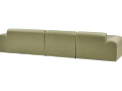 Divano da giardino con pouf 7 posti BATTIFOLLO Modulare Verde oliva