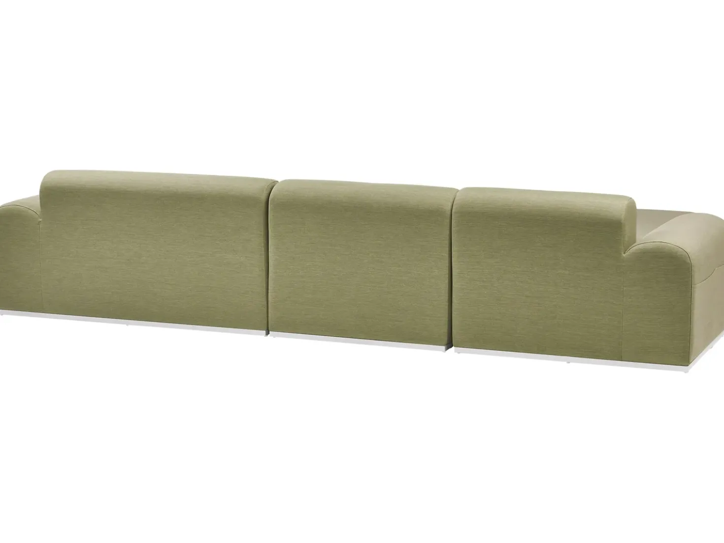 Divano da giardino con pouf 7 posti BATTIFOLLO Modulare Verde oliva