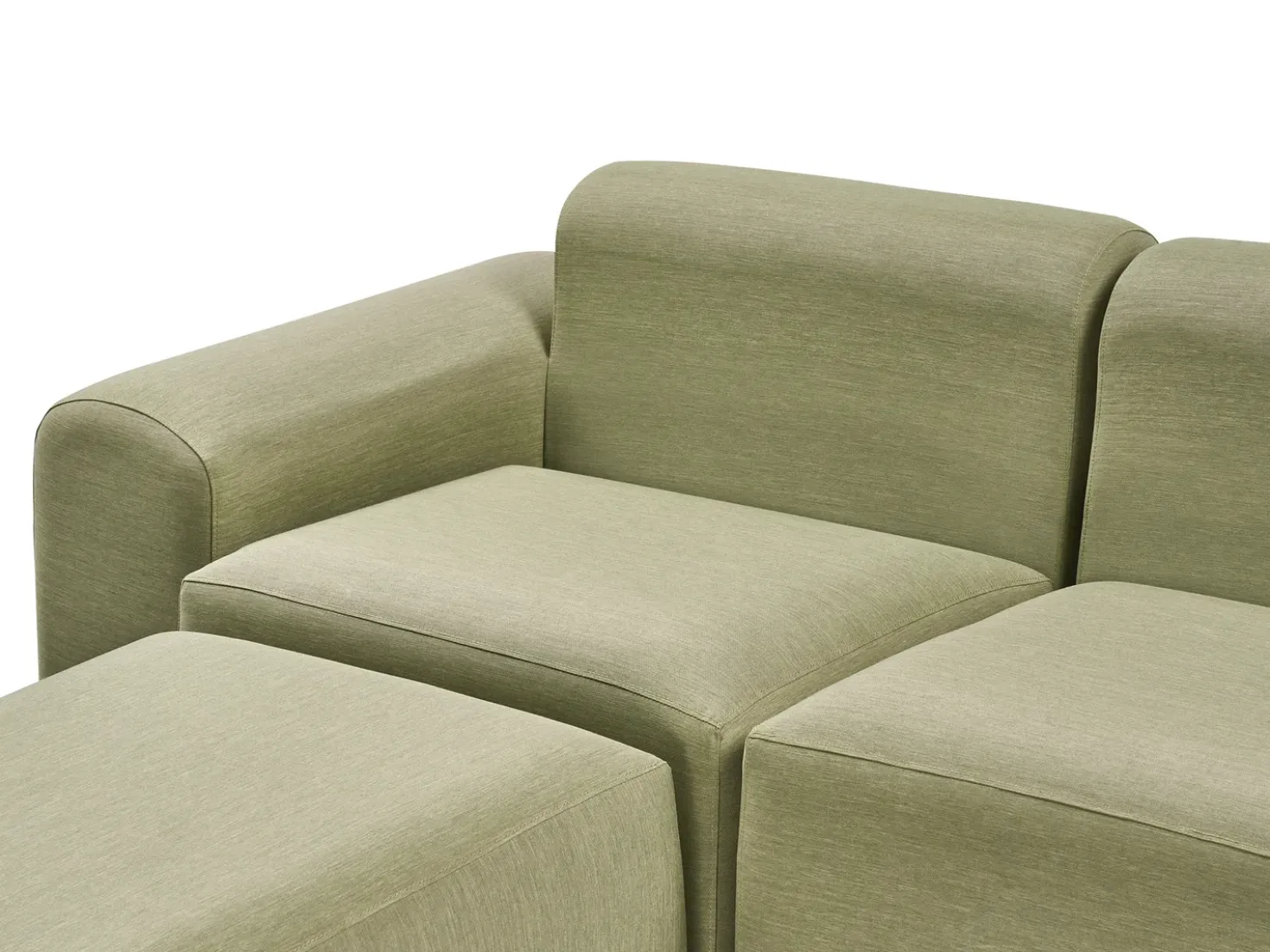 Divano da giardino con pouf 7 posti BATTIFOLLO Modulare Verde oliva