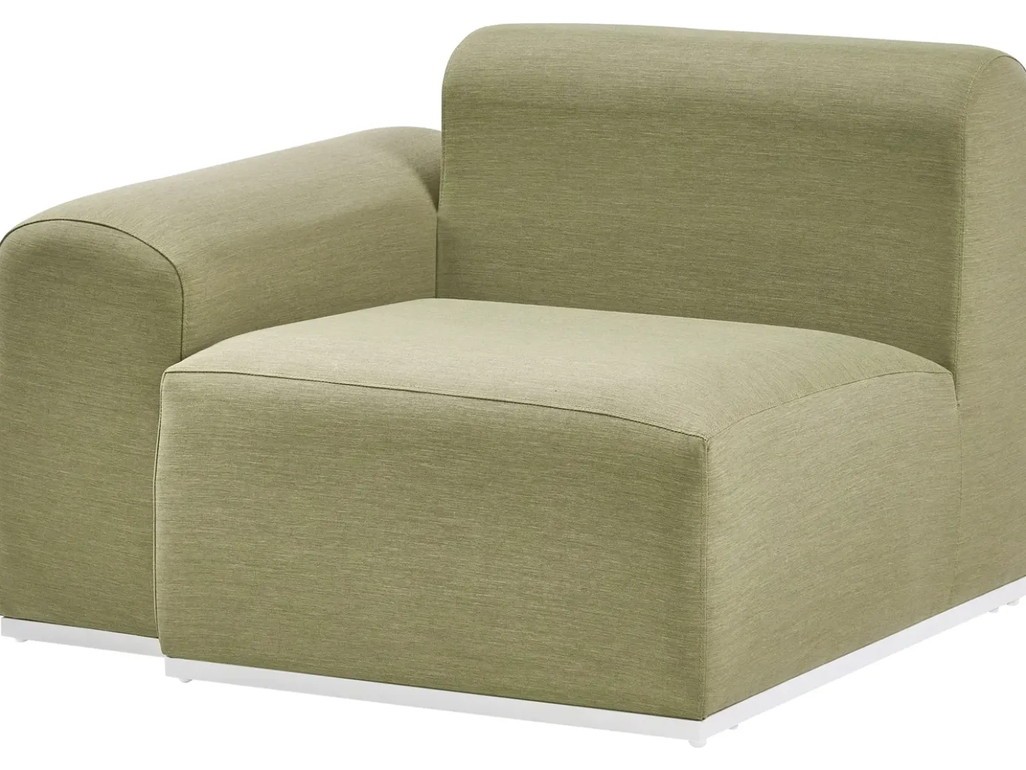 Divano da giardino con pouf 7 posti BATTIFOLLO Modulare Verde oliva