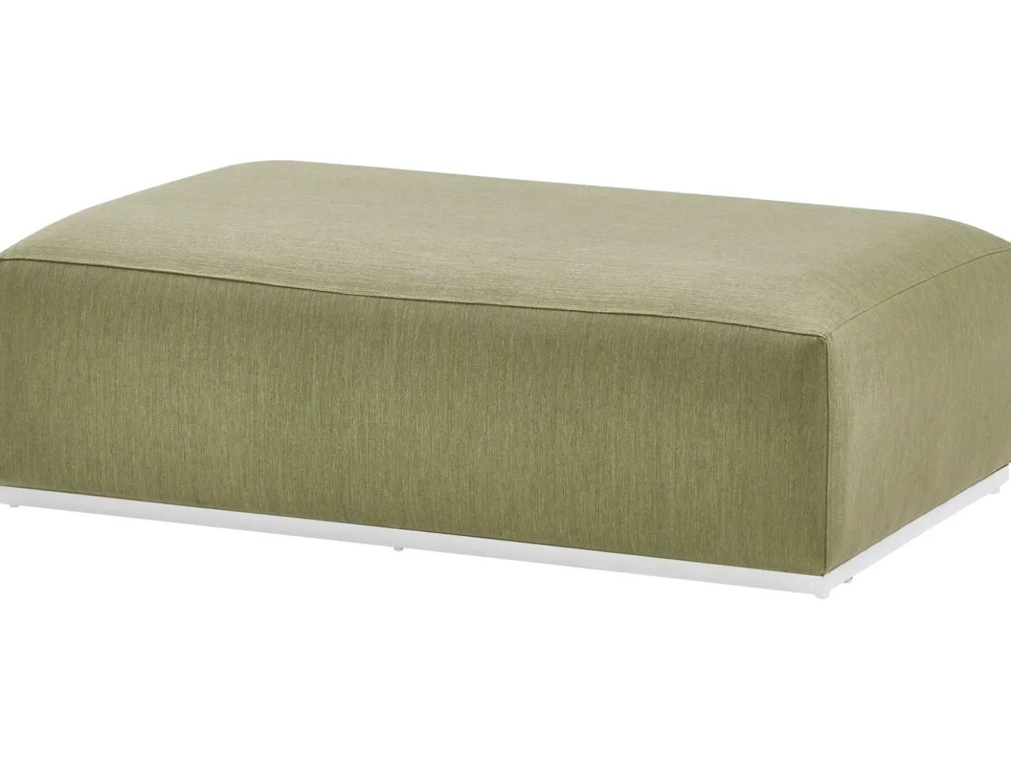 Divano da giardino con pouf 7 posti BATTIFOLLO Modulare Verde oliva