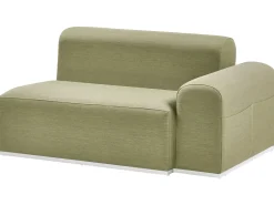 Divano da giardino con pouf 7 posti BATTIFOLLO Modulare Verde oliva