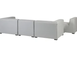 Divano da giardino con pouf 4 posti AREZZO Modulare Grigio chiaro