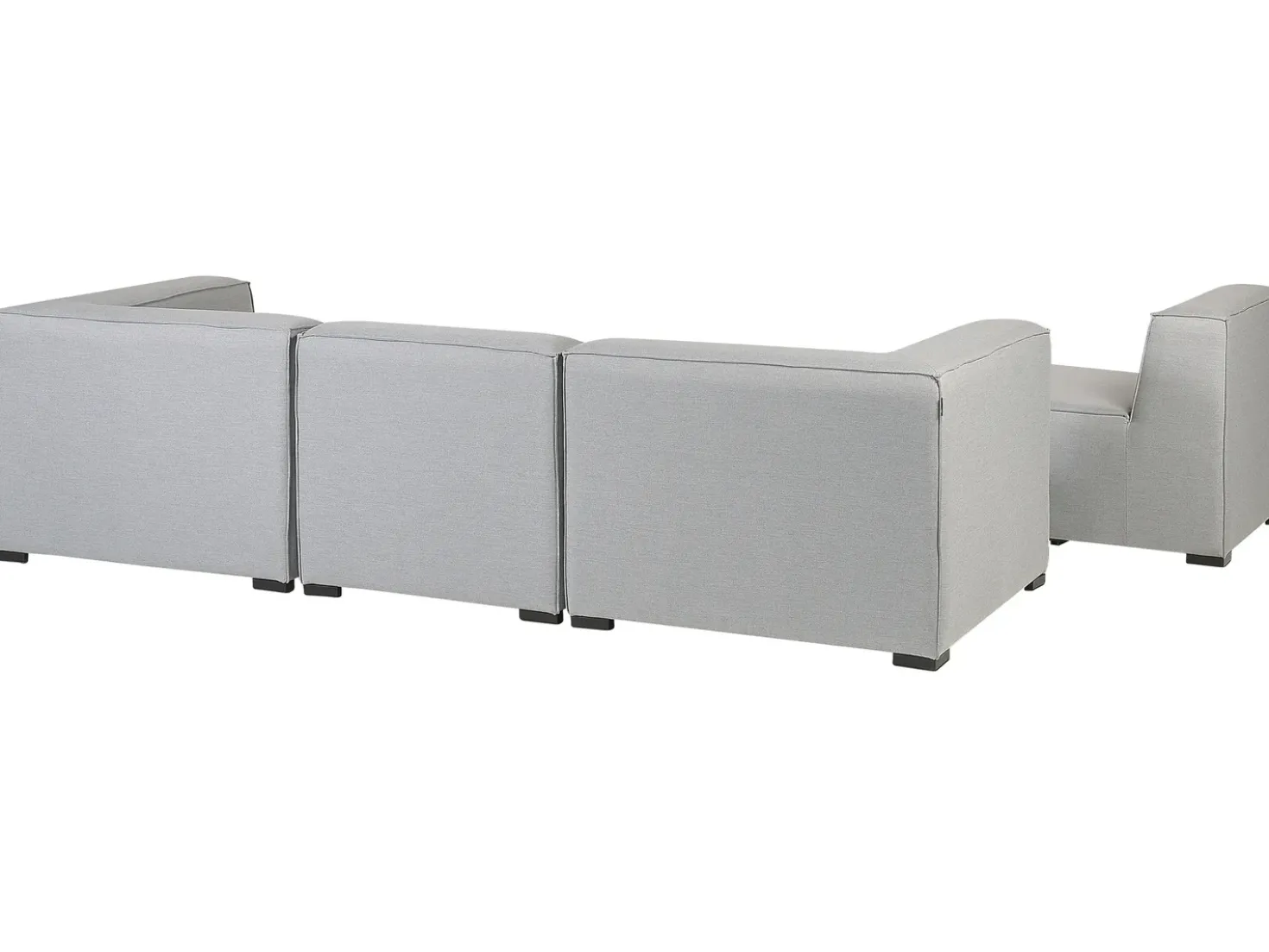 Divano da giardino con pouf 4 posti AREZZO Modulare Grigio chiaro