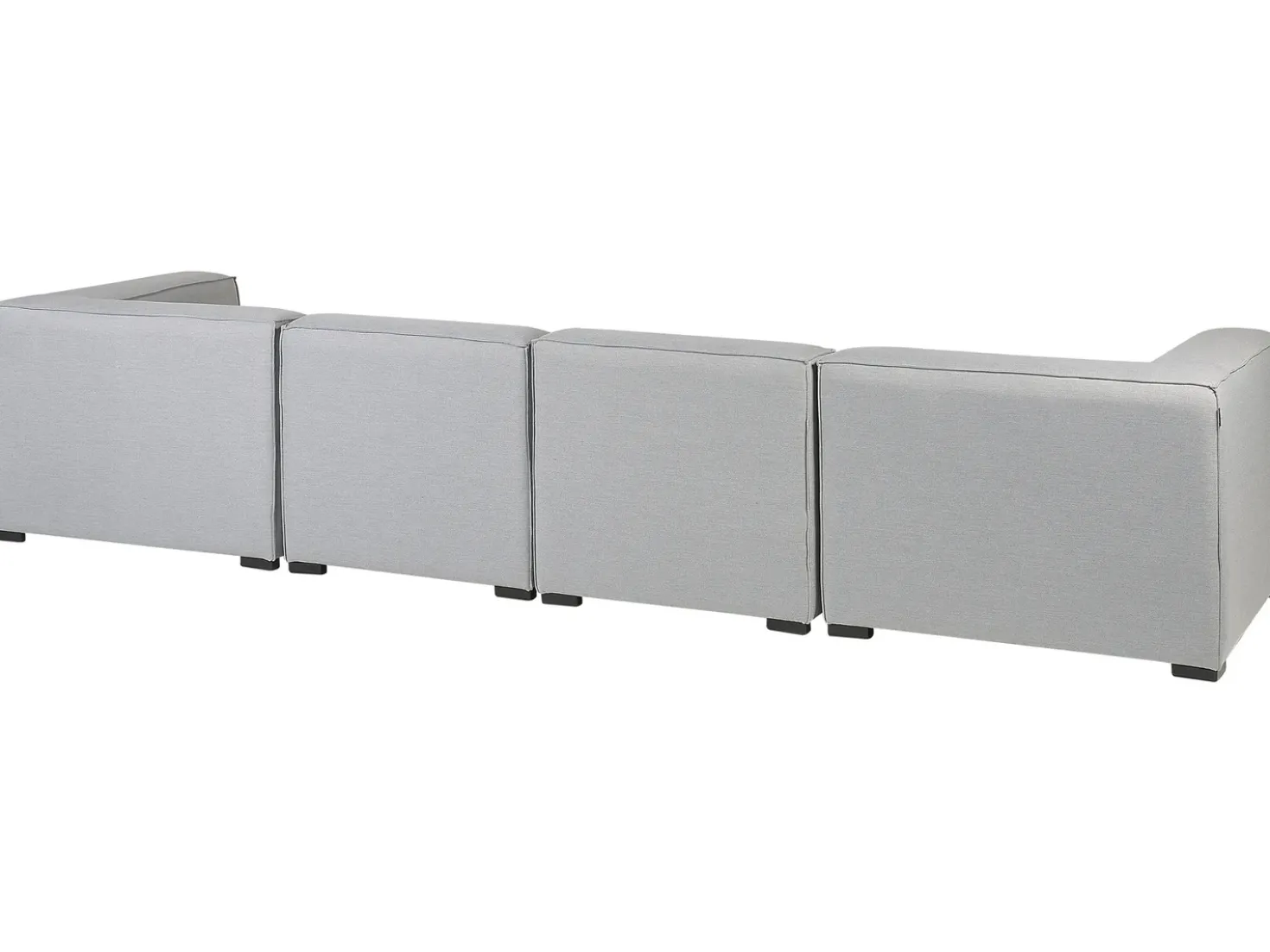Divano da giardino con pouf 4 posti AREZZO Modulare Grigio chiaro