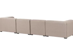 Divano da giardino con pouf 4 posti AREZZO Modulare Beige