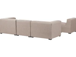 Divano da giardino con pouf 4 posti AREZZO Modulare Beige
