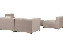 Divano da giardino con pouf 4 posti AREZZO Modulare Beige