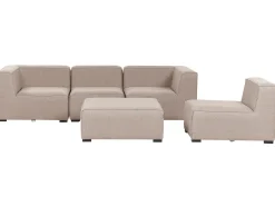Divano da giardino con pouf 4 posti AREZZO Modulare Beige