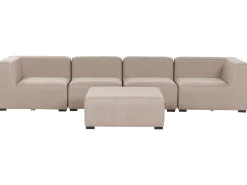 Divano da giardino con pouf 4 posti AREZZO Modulare Beige
