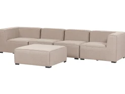 Divano da giardino con pouf 4 posti AREZZO Modulare Beige