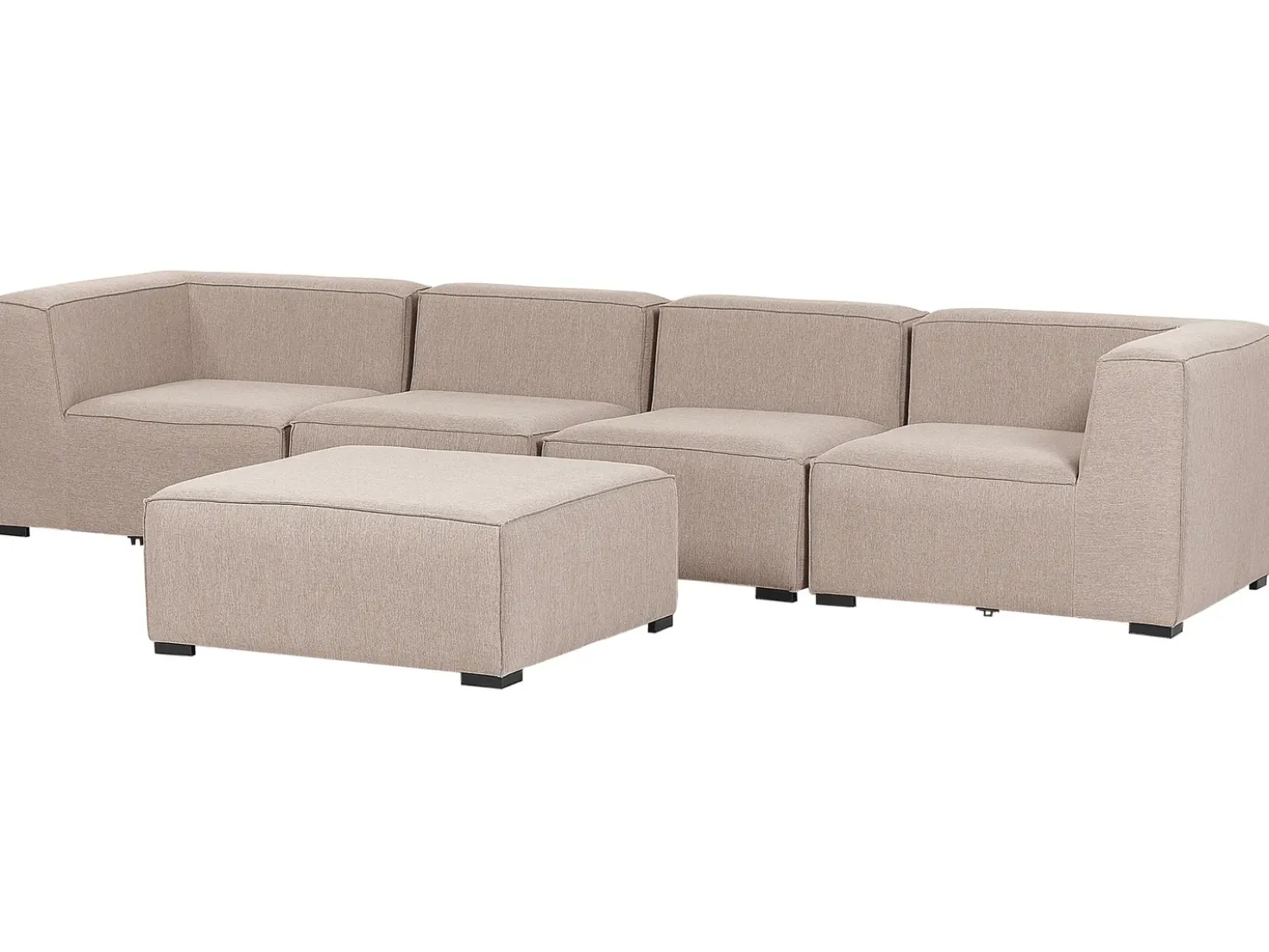 Divano da giardino con pouf 4 posti AREZZO Modulare Beige