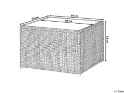 Divano da giardino con tavolo 2 posti OMEGANA Rattan sintetico (PE) Beige chiaro