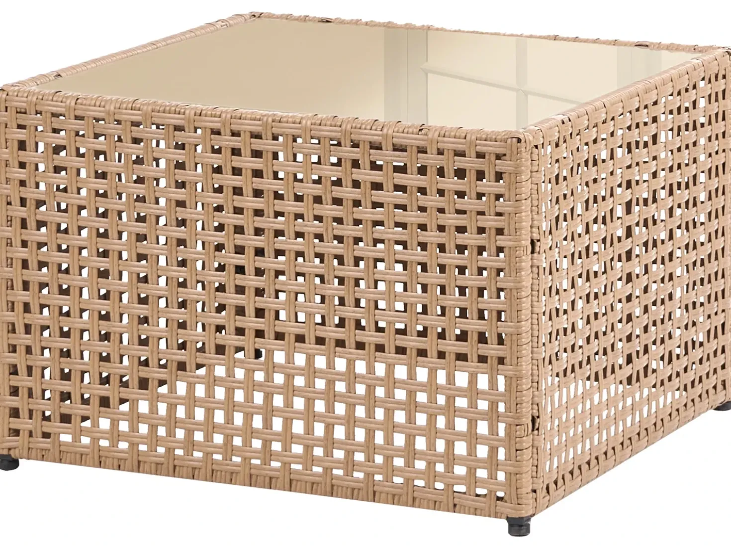 Divano da giardino con tavolo 4 posti OMEGANA Modulare Rattan sintetico (PE) Beige chiaro