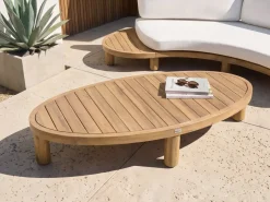 Divano da giardino con tavolo 4 posti NUMANA Legno d'acacia Bianco sporco