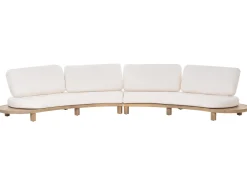 Divano da giardino con tavolo 4 posti NUMANA Legno d'acacia Bianco sporco