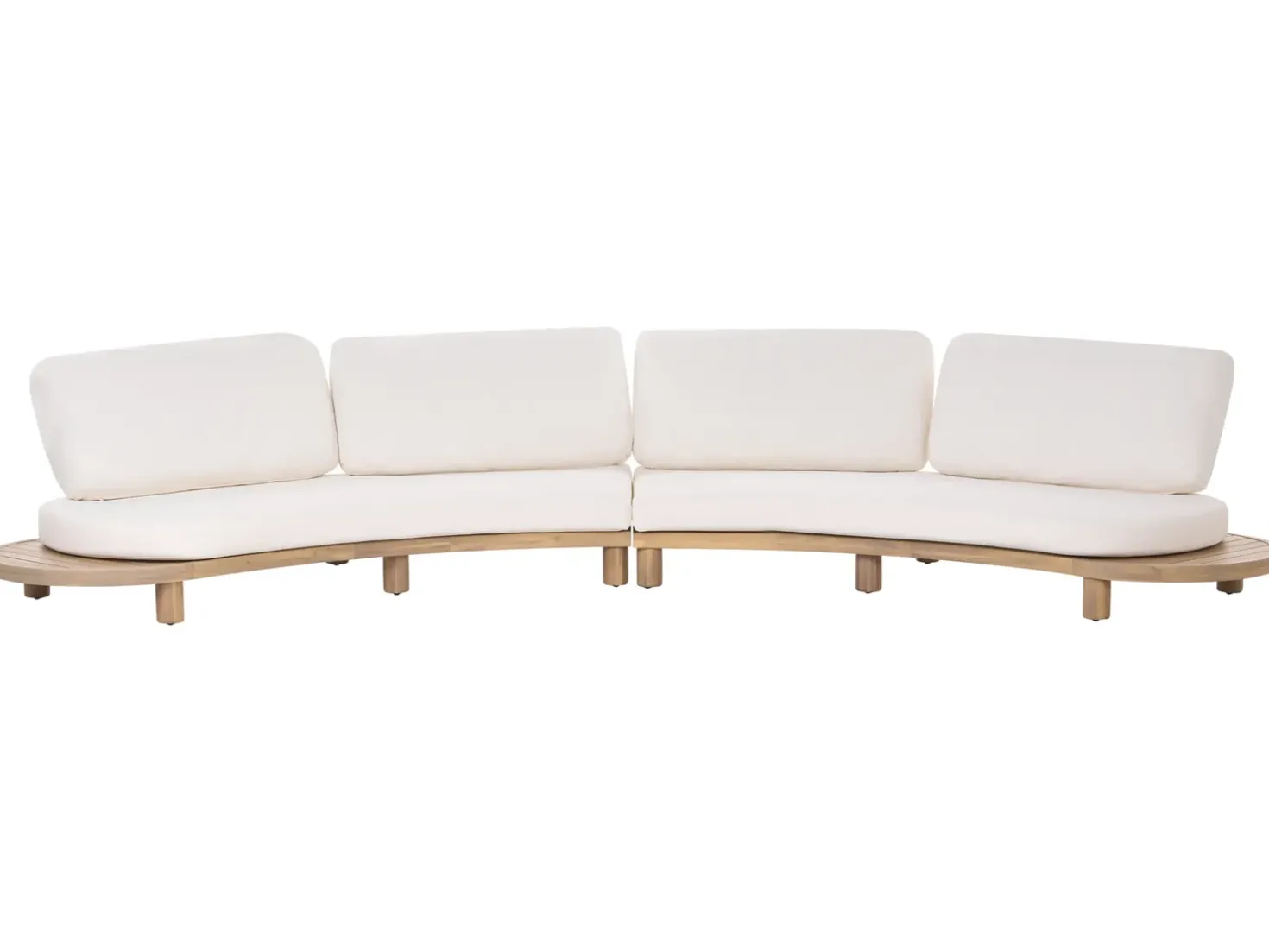 Divano da giardino con tavolo 4 posti NUMANA Legno d'acacia Bianco sporco