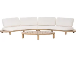 Divano da giardino con tavolo 4 posti NUMANA Legno d'acacia Bianco sporco