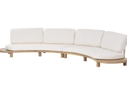 Divano da giardino con tavolo 4 posti NUMANA Legno d'acacia Bianco sporco