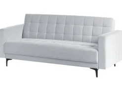 Divano letto 3 posti ABERDEEN Velluto Grigio chiaro