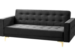 Divano letto 3 posti ABERDEEN Velluto Nero