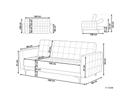 Divano letto 3 posti ABERDEEN Velluto Nero