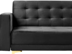 Divano letto 3 posti ABERDEEN Velluto Nero