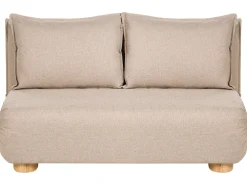 Divano letto 2 posti ABISKO Lino sintetico Beige