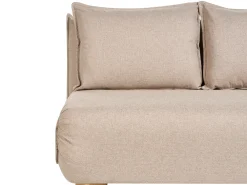 Divano letto 2 posti ABISKO Lino sintetico Beige