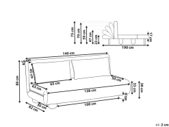 Divano letto 2 posti ABISKO Lino sintetico Beige