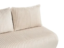 Divano letto 2 posti ABISKO Velluto a coste Bianco sporco