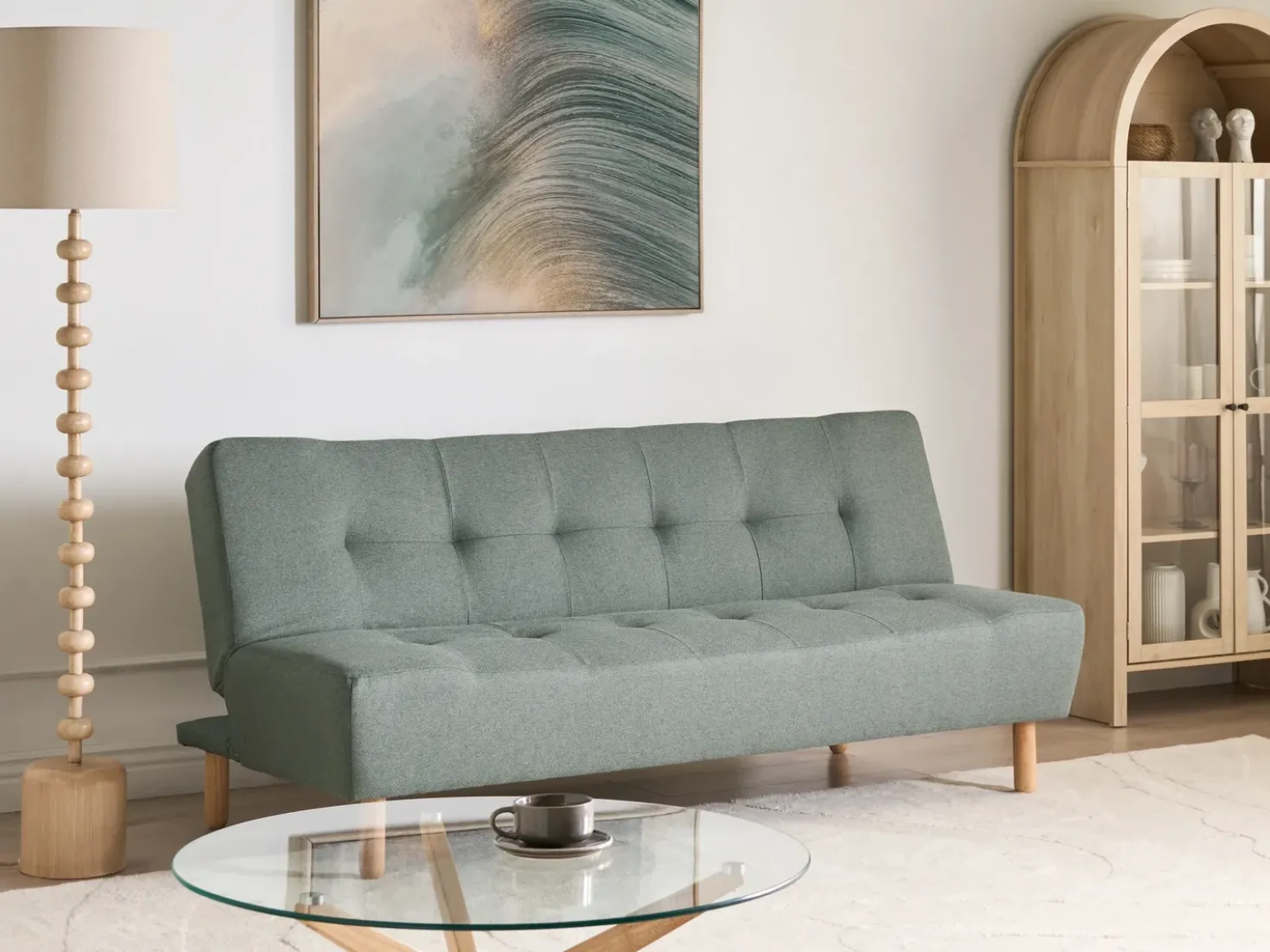 Divano letto 3 posti ALSTEN Tessuto Verde