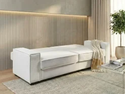 Divano letto 3 posti AROLE Tessuto Bianco