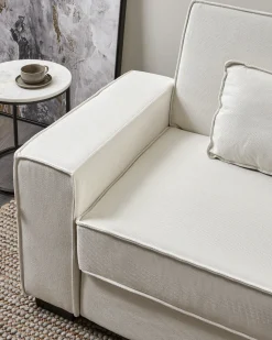 Divano letto 3 posti AROLE Tessuto Bianco