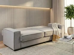 Divano letto 3 posti AROLE Tessuto Grigio