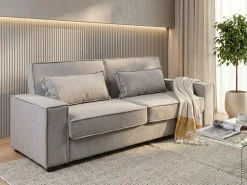 Divano letto 3 posti AROLE Tessuto Grigio