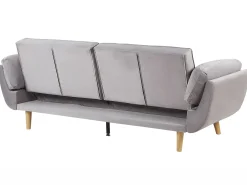 Divano letto 3 posti ASBY Velluto Grigio chiaro