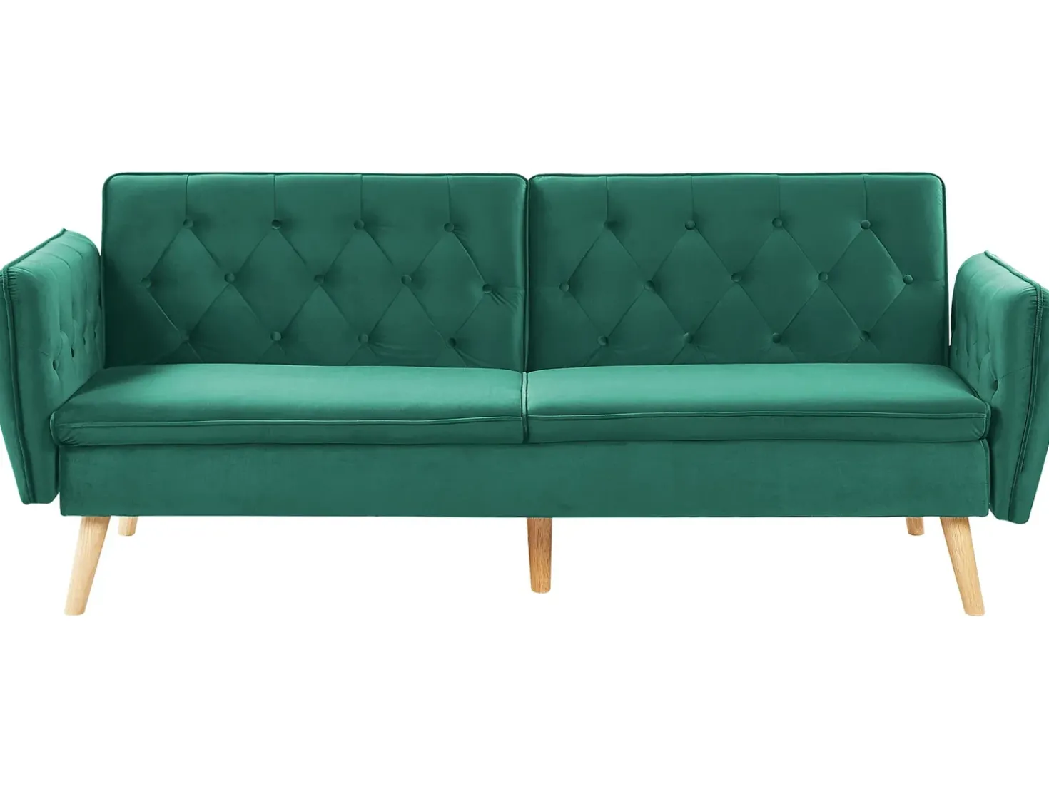 Divano letto 2 posti BARDU Velluto Verde scuro