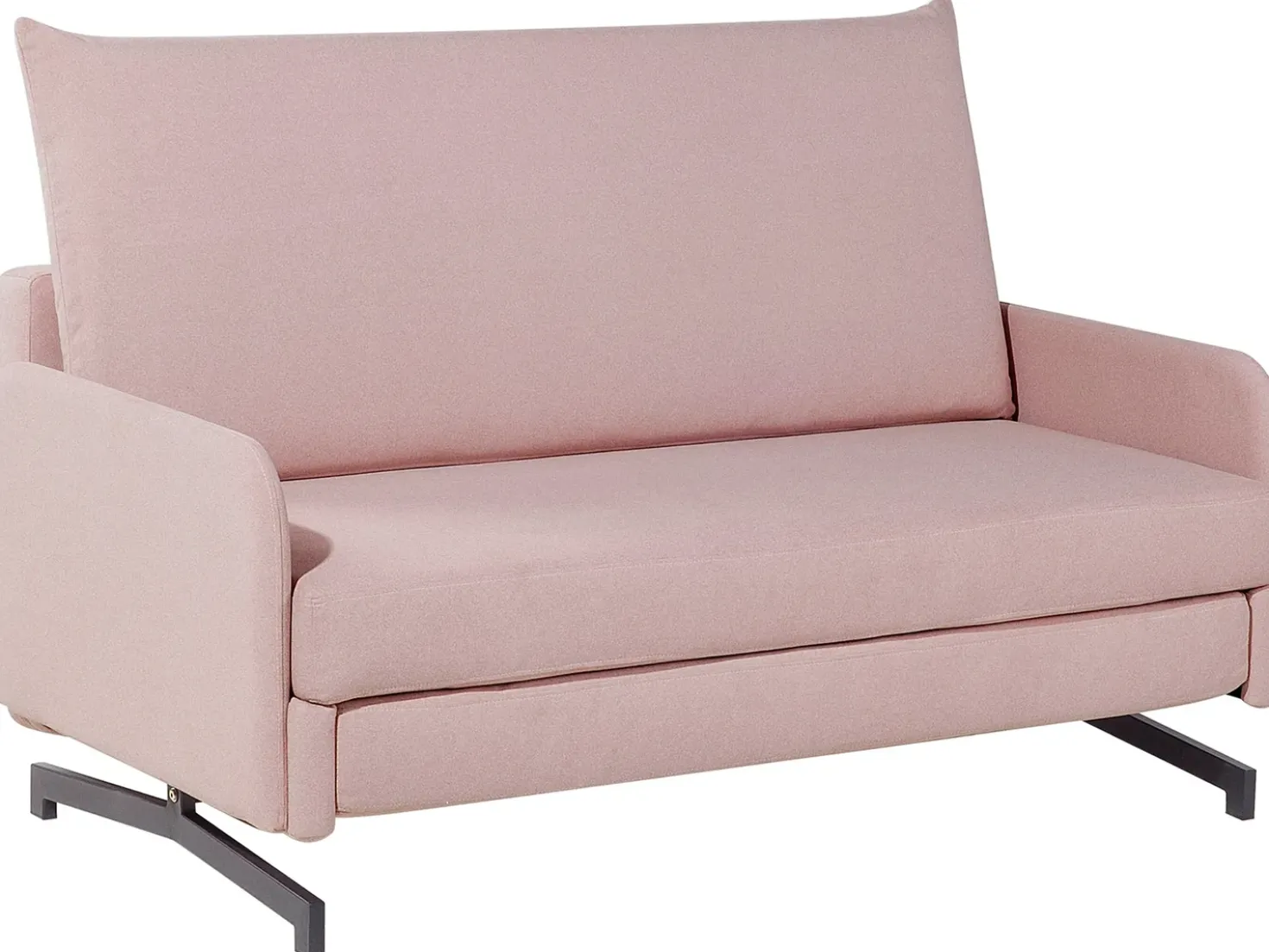 Divano letto 2 posti BELFAST Tessuto Rosa