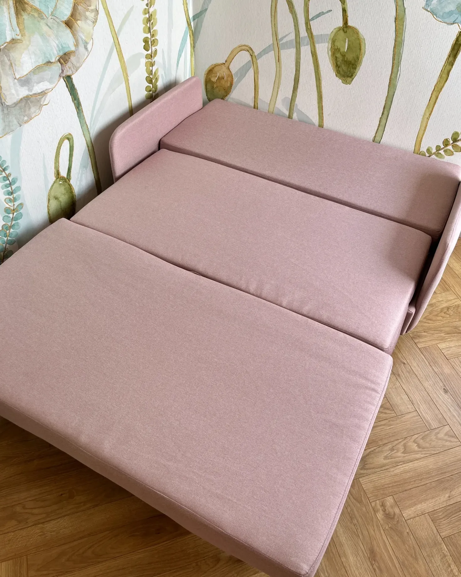 Divano letto 2 posti BELFAST Tessuto Rosa