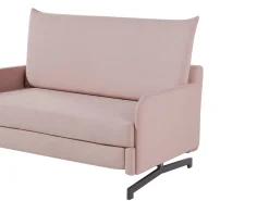 Divano letto 2 posti BELFAST Tessuto Rosa