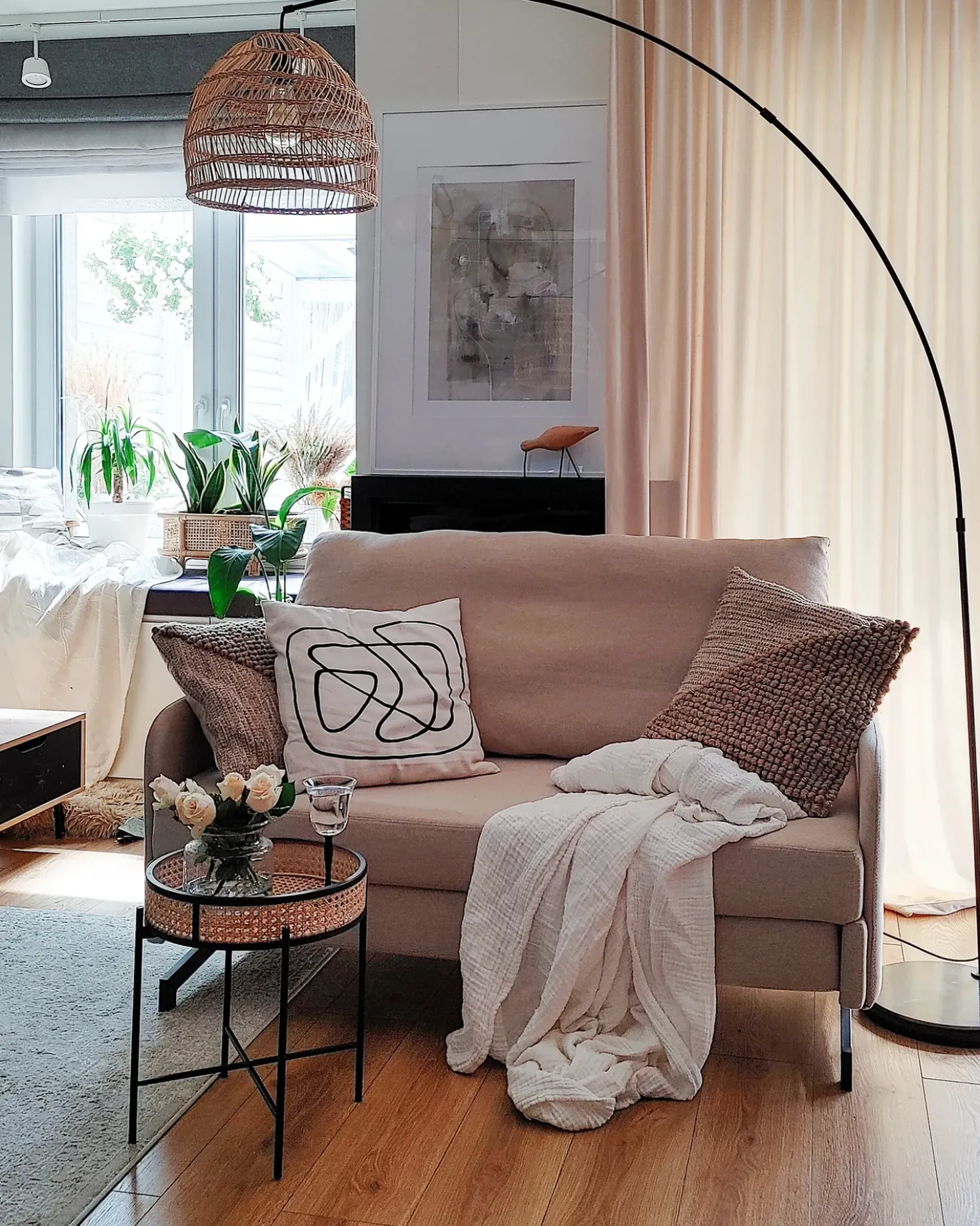 Divano letto 2 posti BELFAST Tessuto Beige