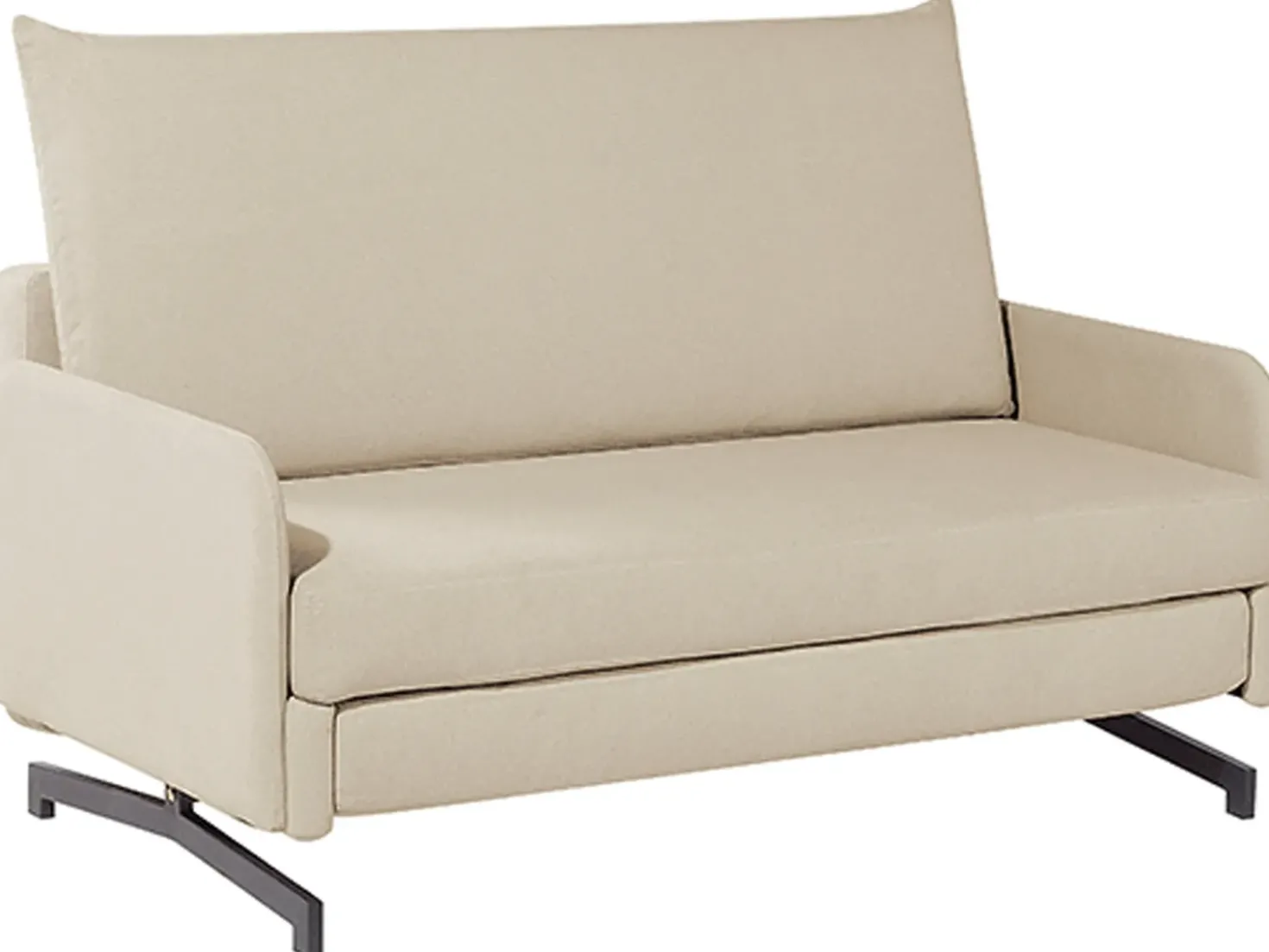 Divano letto 2 posti BELFAST Tessuto Beige