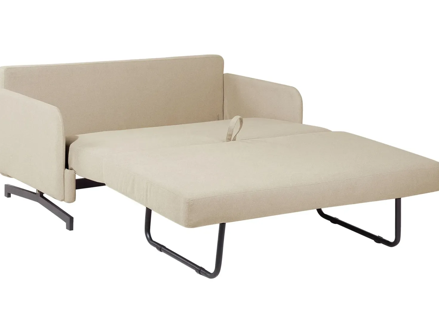 Divano letto 2 posti BELFAST Tessuto Beige